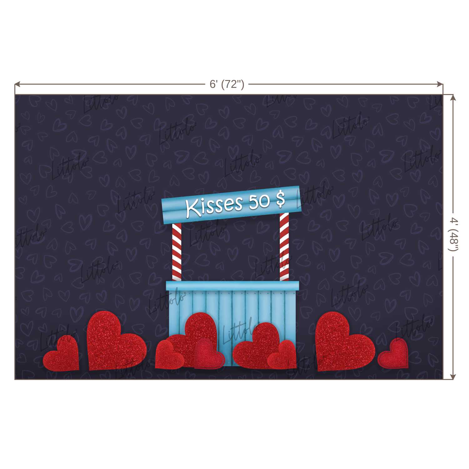 LB0251 Valentine Kissing Booth Festivals and Seasons Backdrop