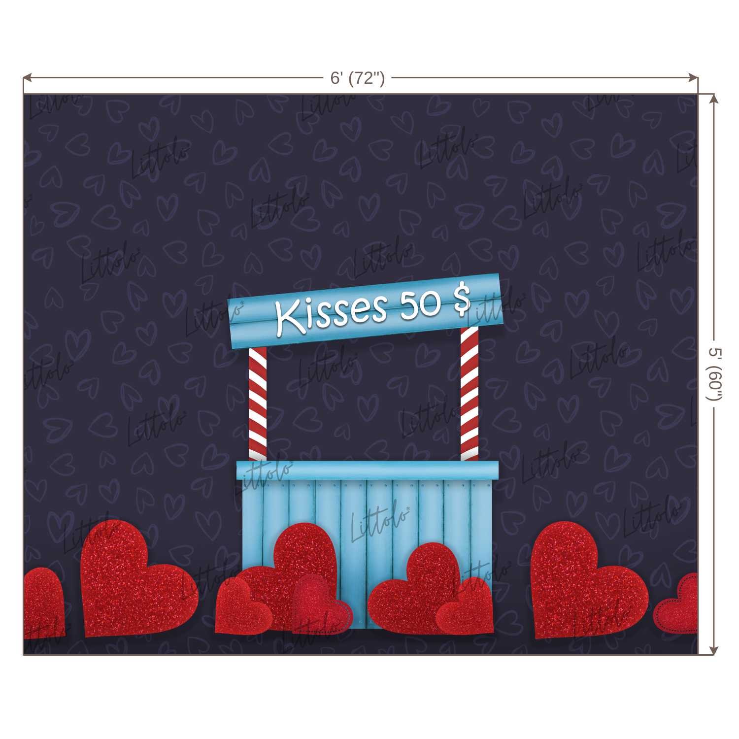 LB0251 Valentine Kissing Booth Festivals and Seasons Backdrop