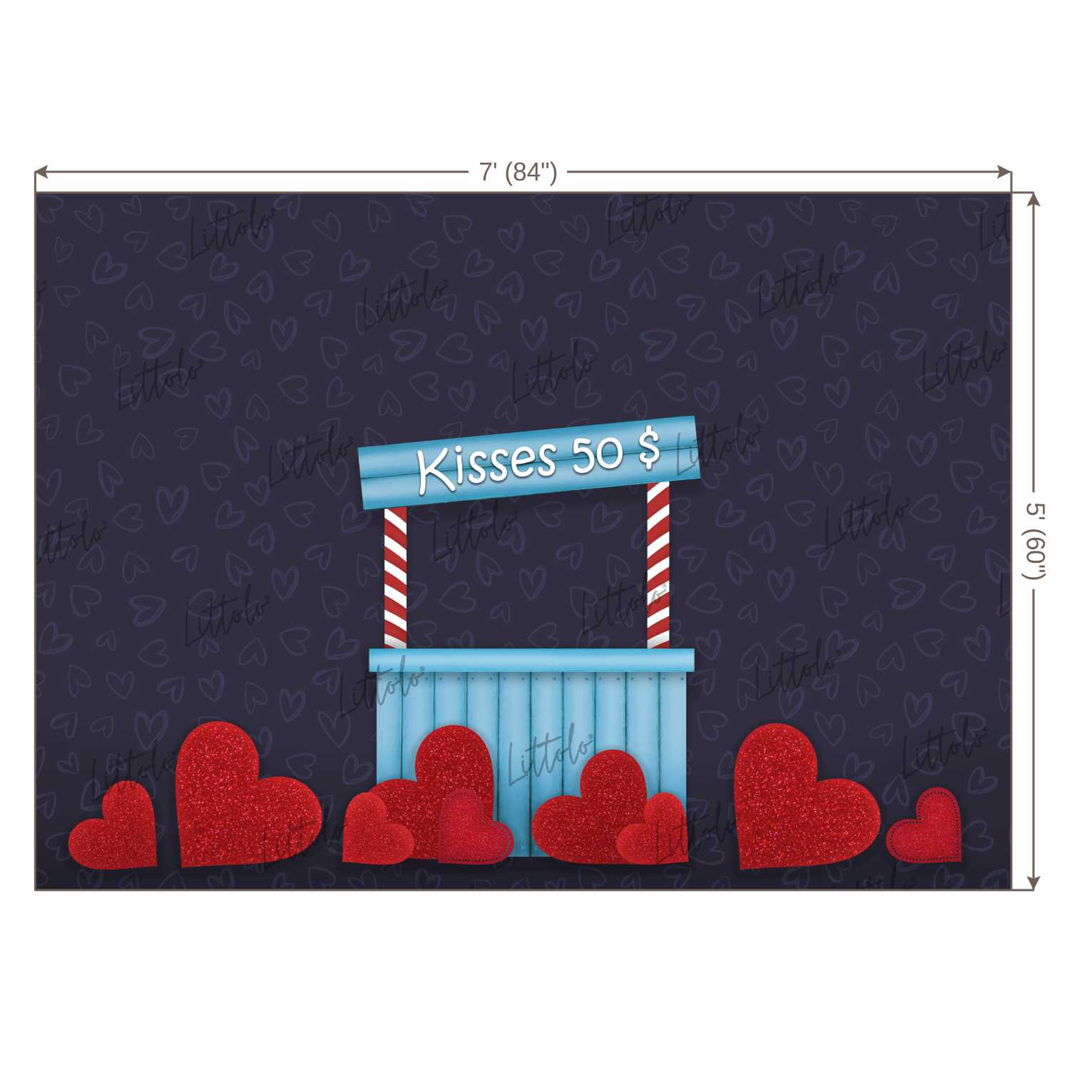 LB0251 Valentine Kissing Booth Festivals and Seasons Backdrop