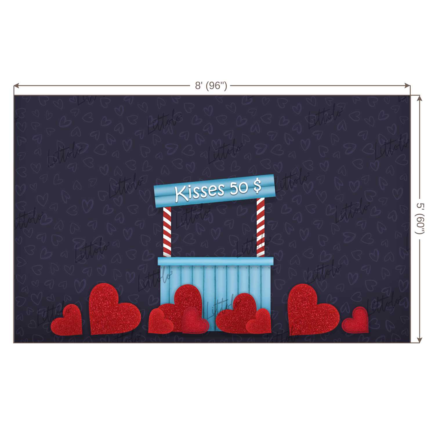 LB0251 Valentine Kissing Booth Festivals and Seasons Backdrop