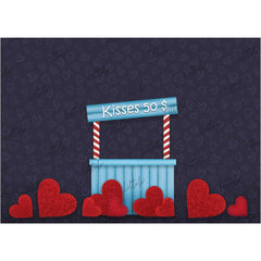 LB0251 Valentine Kissing Booth Festivals and Seasons Backdrop