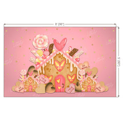 LB0252 Valentine True Love Candy House Festivals and Seasons Backdrop