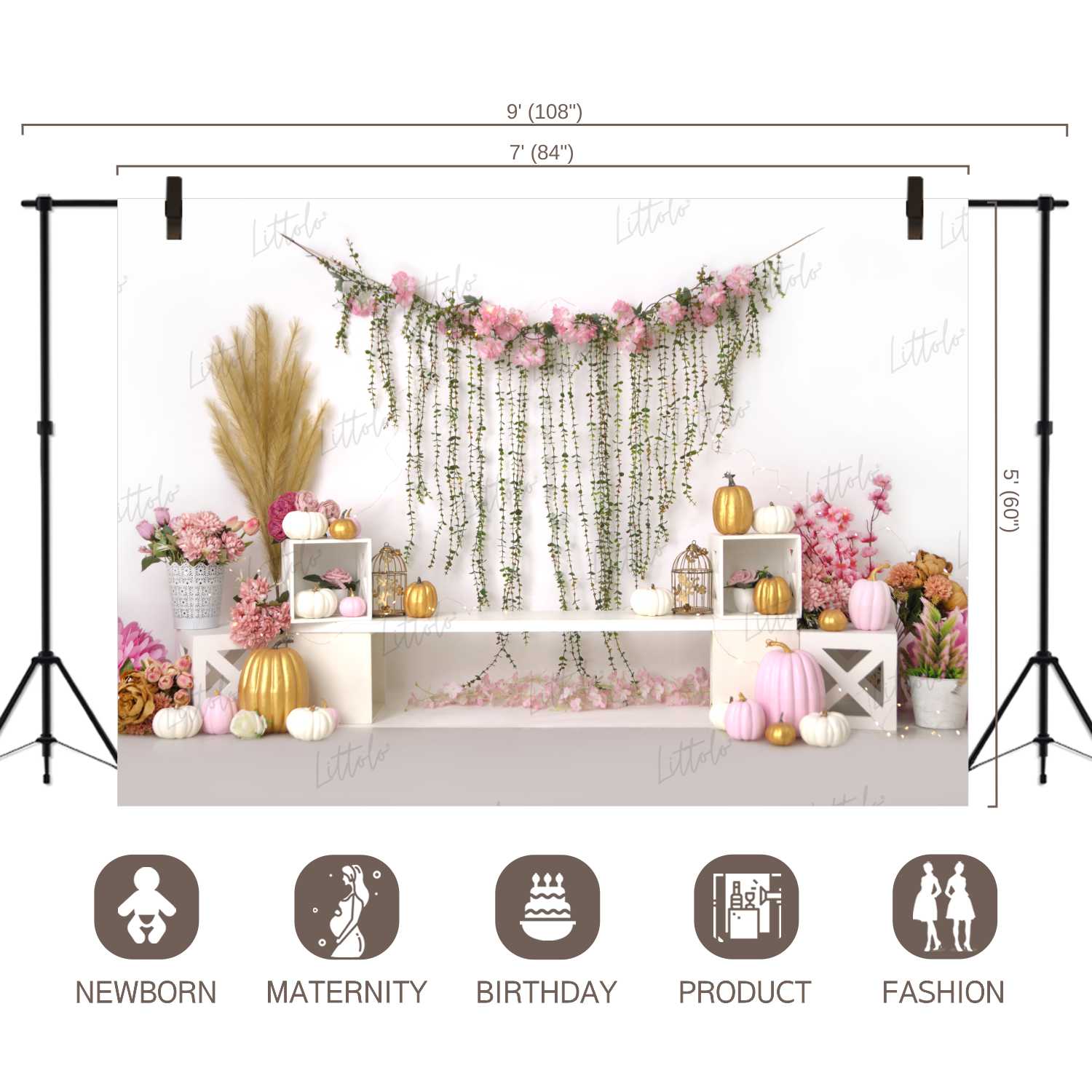 LB0260 Boho Garden Theme Backdrop