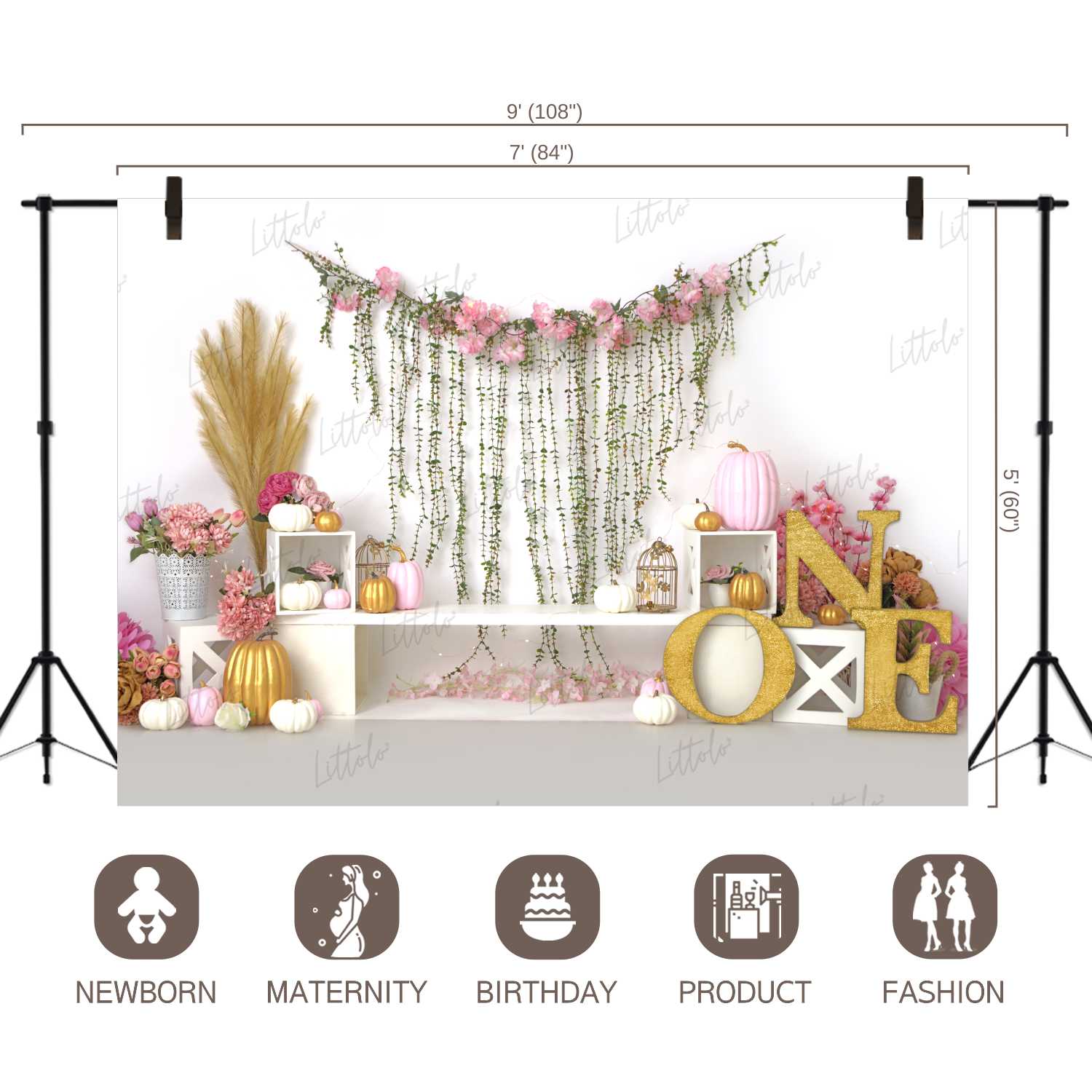 LB0261 Boho Garden Theme Backdrop