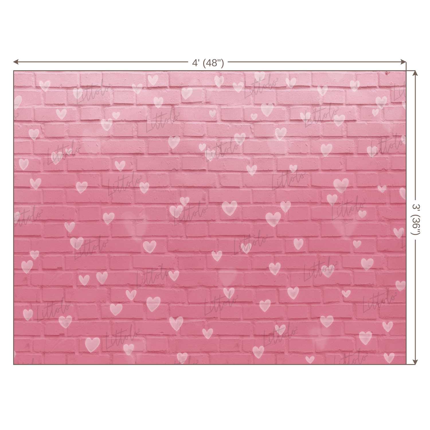 LB0265 Valentine Bricks Wall Festivals and Seasons Backdrop |