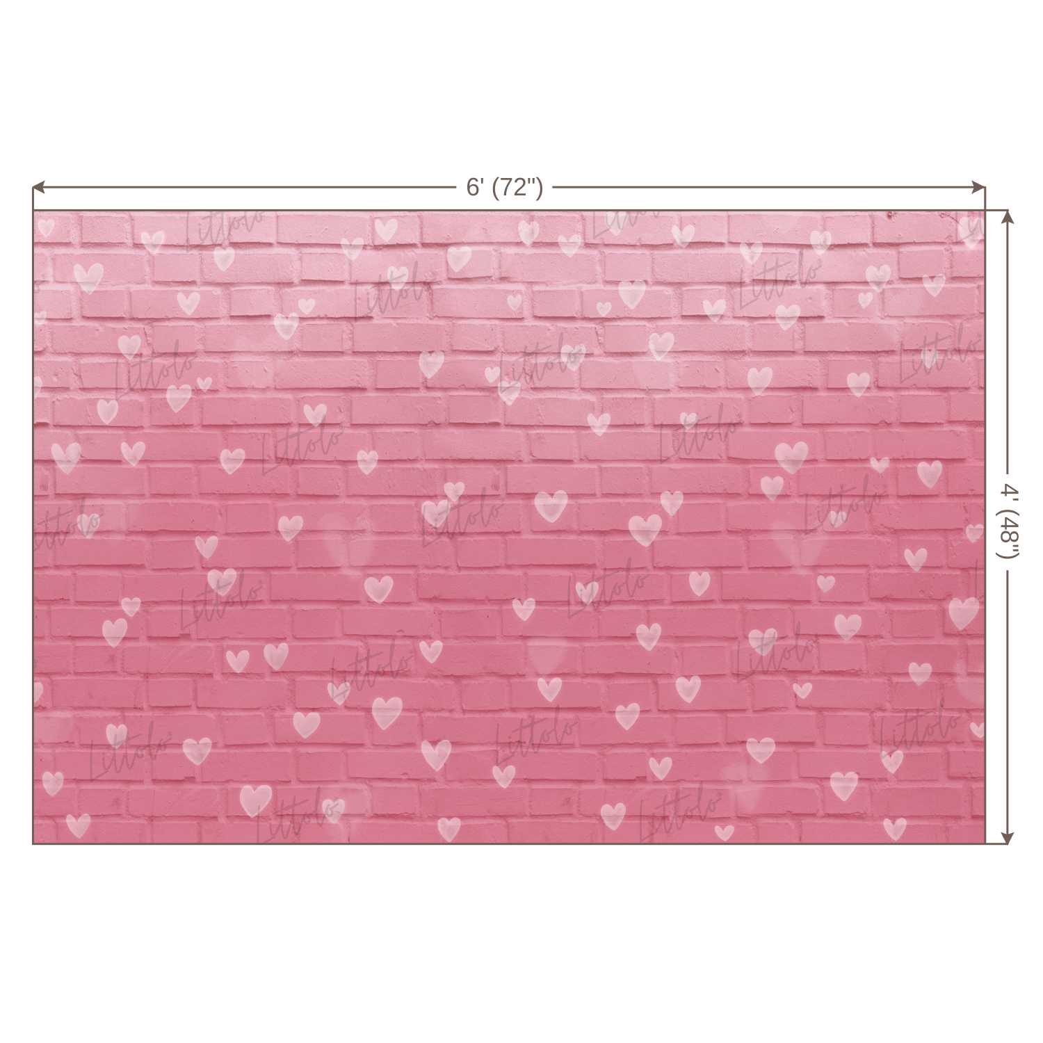 LB0265 Valentine Bricks Wall Festivals and Seasons Backdrop |