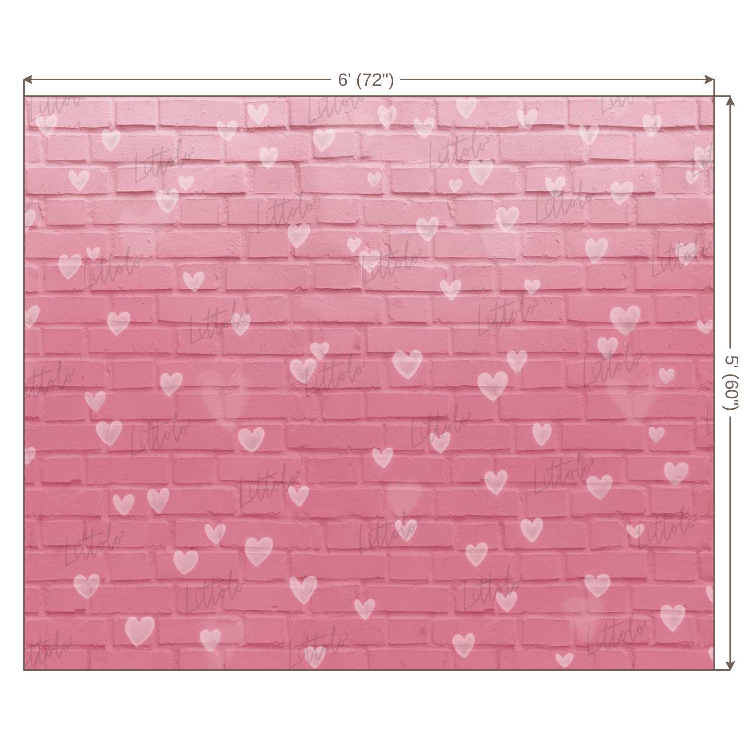 LB0265 Valentine Bricks Wall Festivals and Seasons Backdrop |