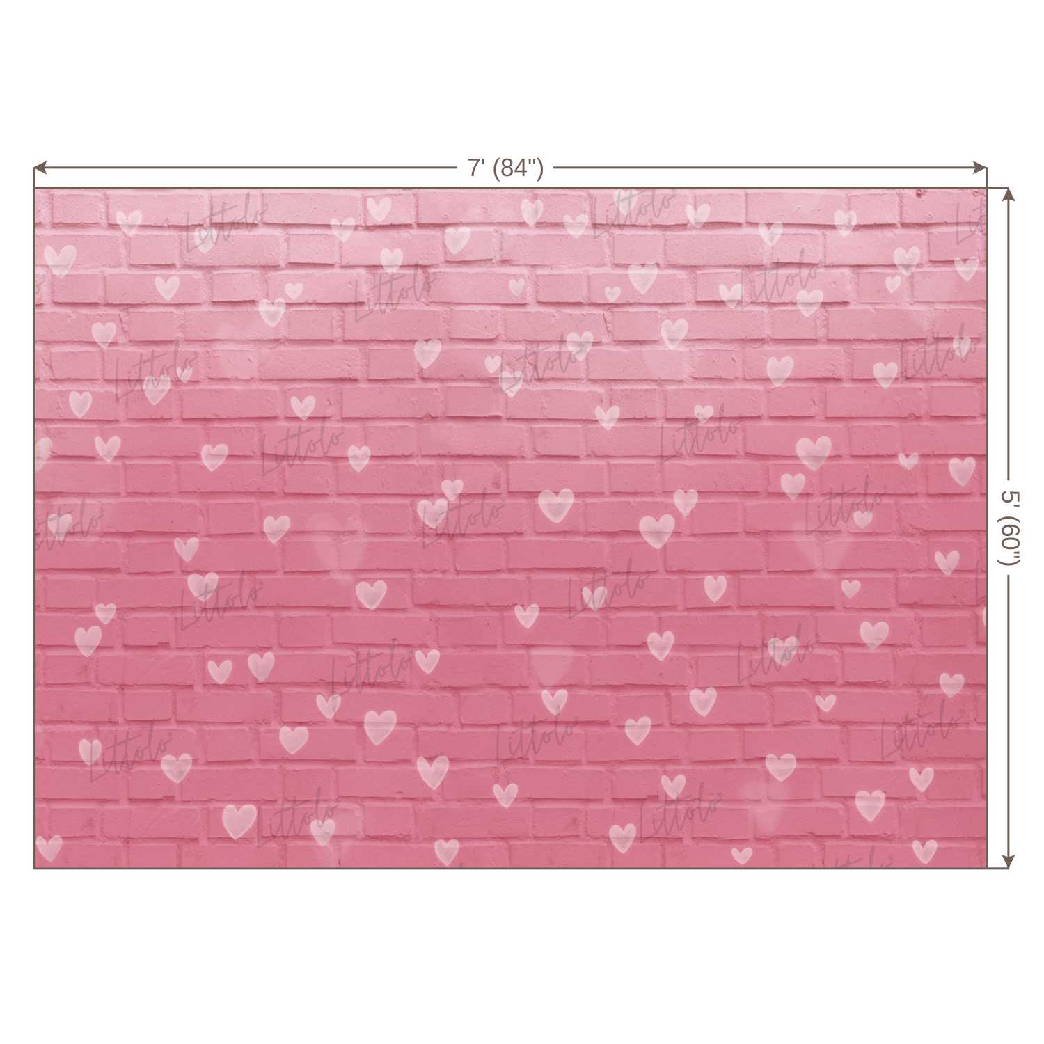 LB0265 Valentine Bricks Wall Festivals and Seasons Backdrop |