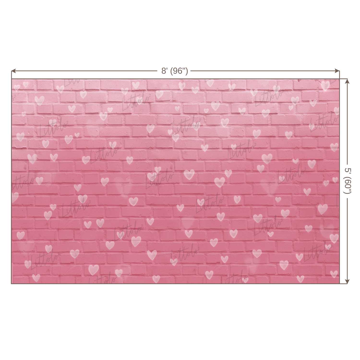 LB0265 Valentine Bricks Wall Festivals and Seasons Backdrop |