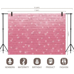 LB0265 Valentine Bricks Wall Festivals and Seasons Backdrop |