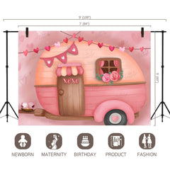 LB0267 Valentine XOXO Camper RV Festivals and Seasons Backdrop