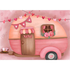 LB0267 Valentine XOXO Camper RV Festivals and Seasons Backdrop