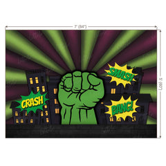 LB0269 Super Hero Fist Smash Crash Bang Theme Backdrop