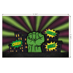 LB0269 Super Hero Fist Smash Crash Bang Theme Backdrop