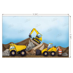 LB0270 Construction Digger Machines Theme Backdrop