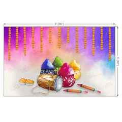 LB0272 Holi Special Color Pots Festivals and Seasons Backdrop