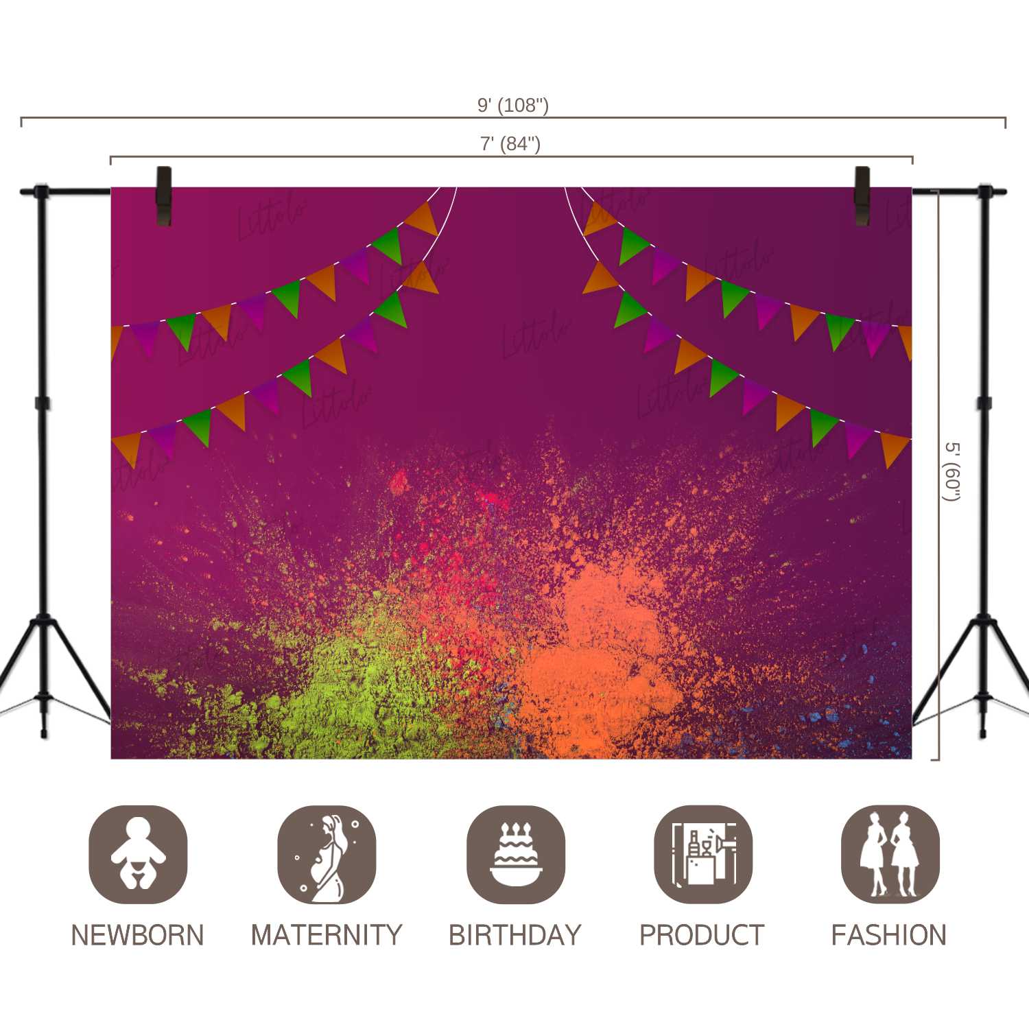 LB0273 Holi Special Festivals and Seasons Backdrop