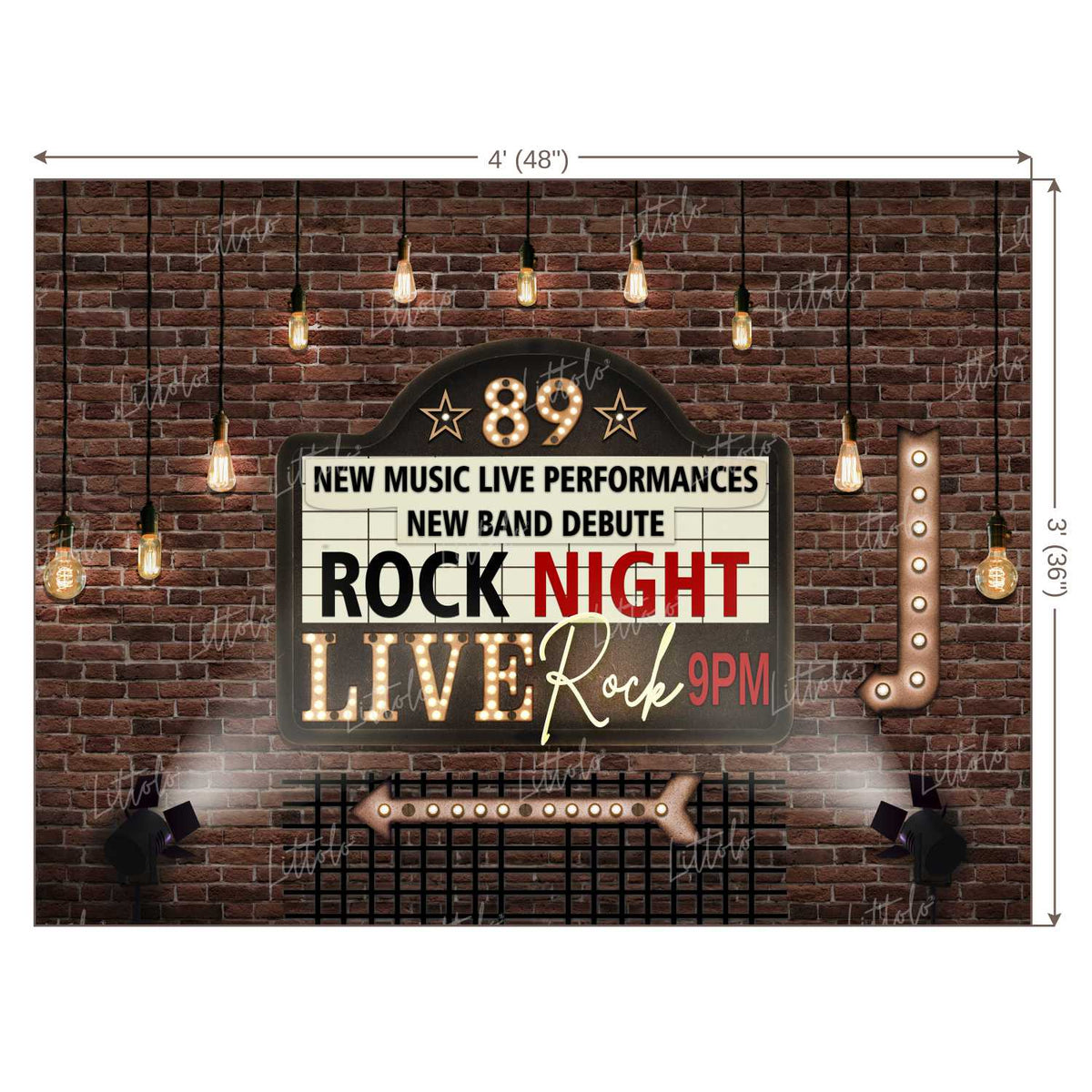 LB0282 Rock Night Theme Backdrop