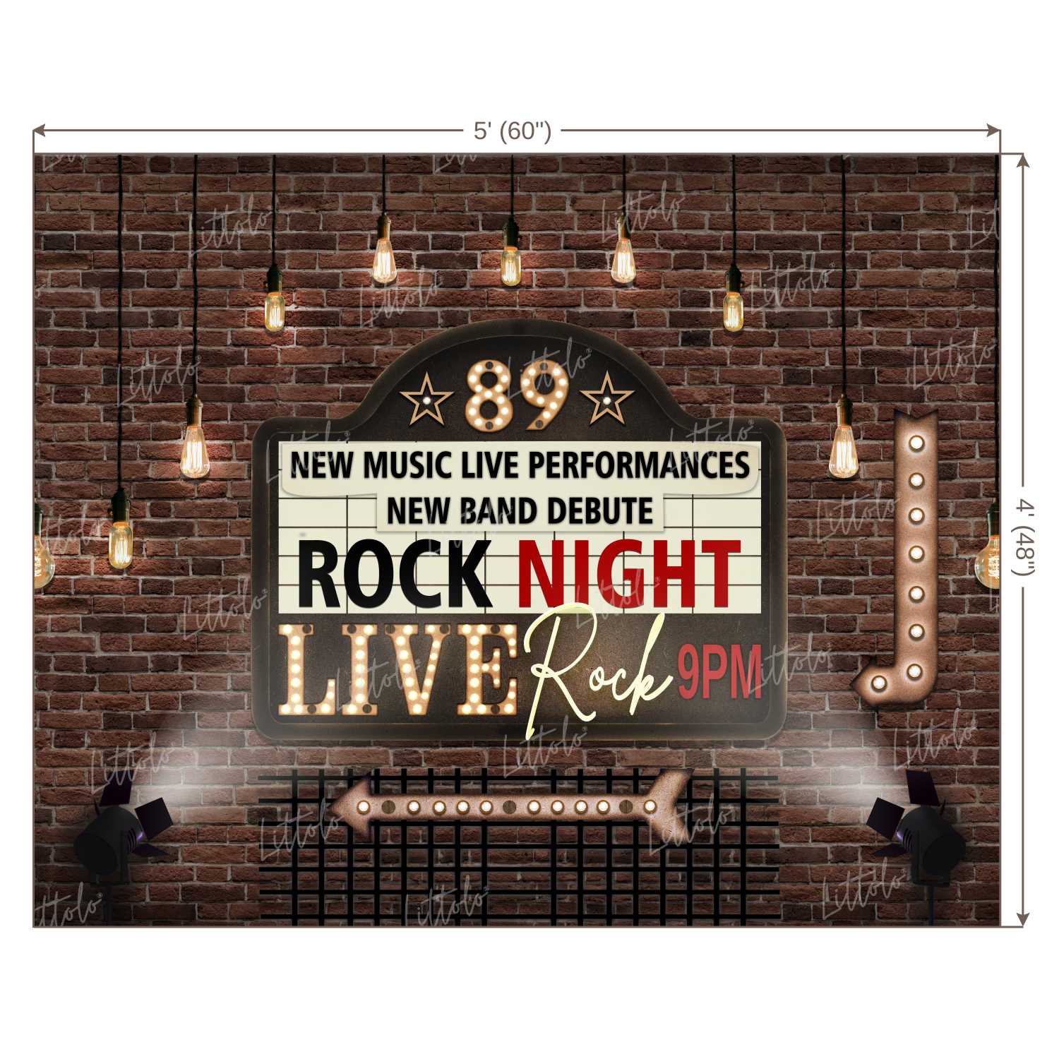 LB0282 Rock Night Theme Backdrop