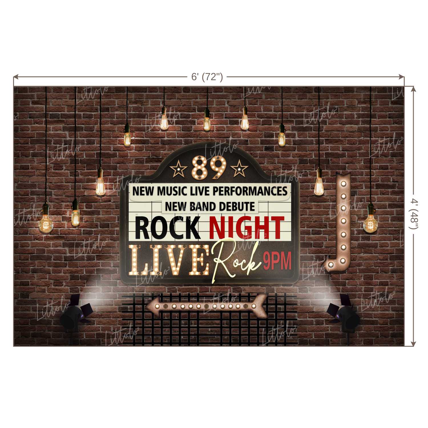 LB0282 Rock Night Theme Backdrop