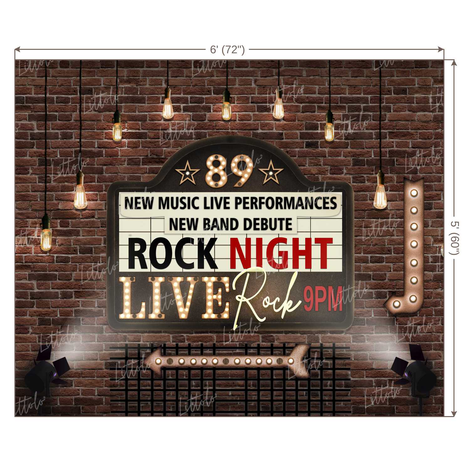 LB0282 Rock Night Theme Backdrop