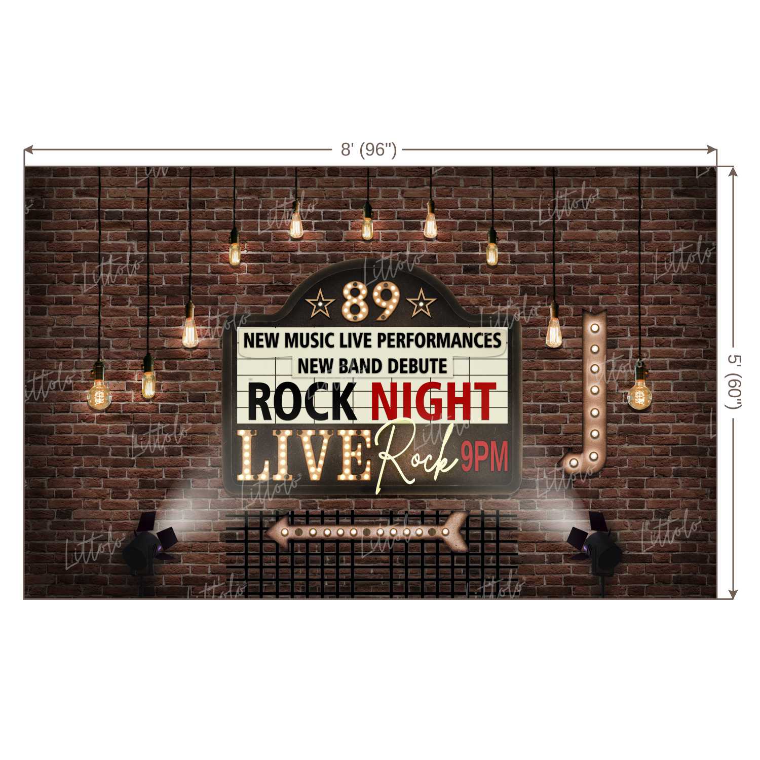 LB0282 Rock Night Theme Backdrop