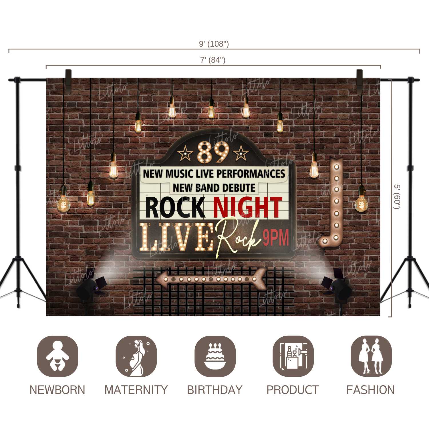 LB0282 Rock Night Theme Backdrop