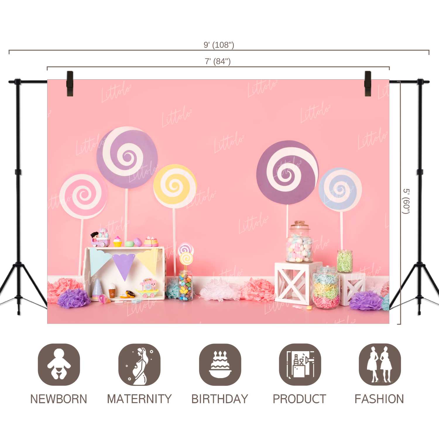 LB0286 Candy Theme Backdrop