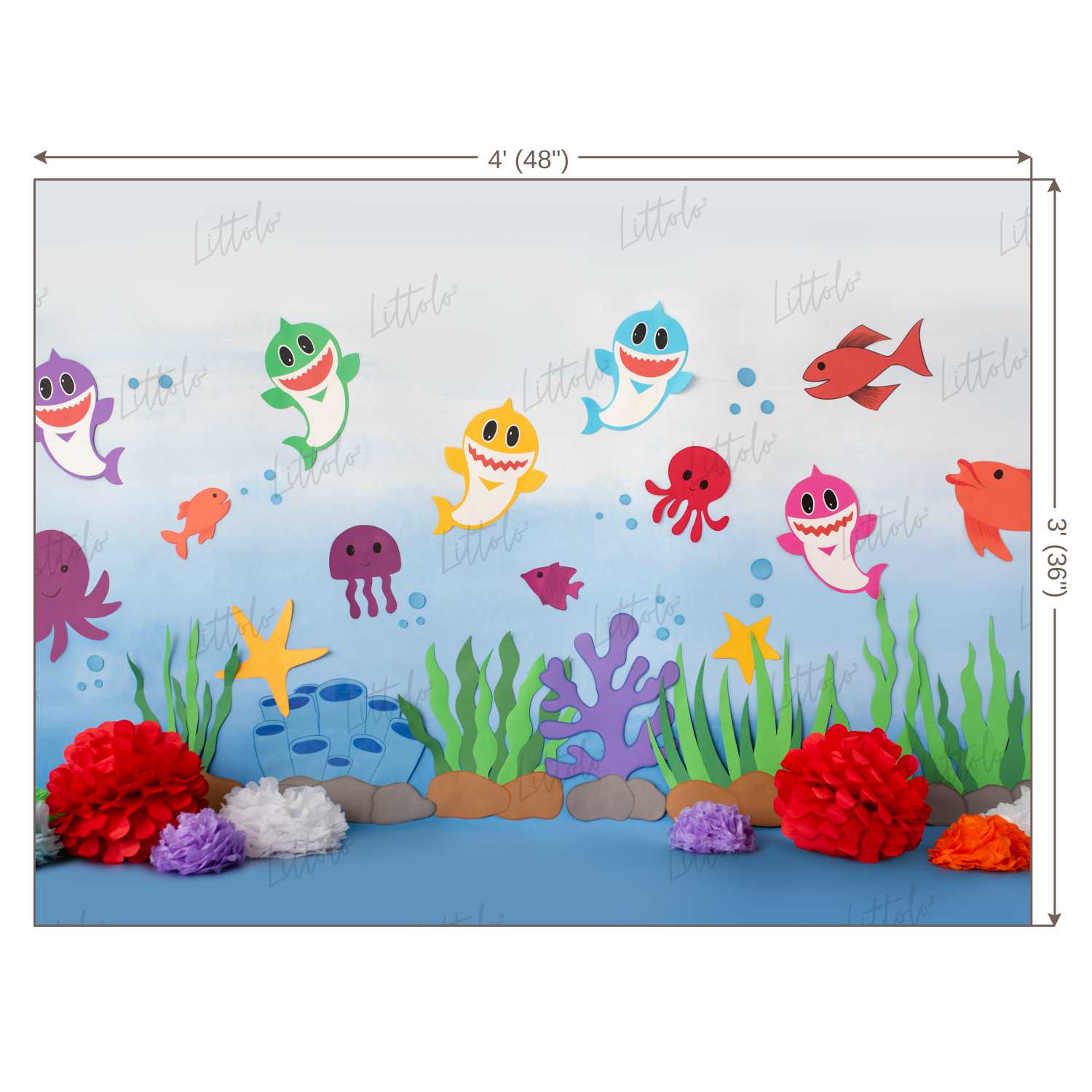 LB0287 Mermaid Theme Backdrop