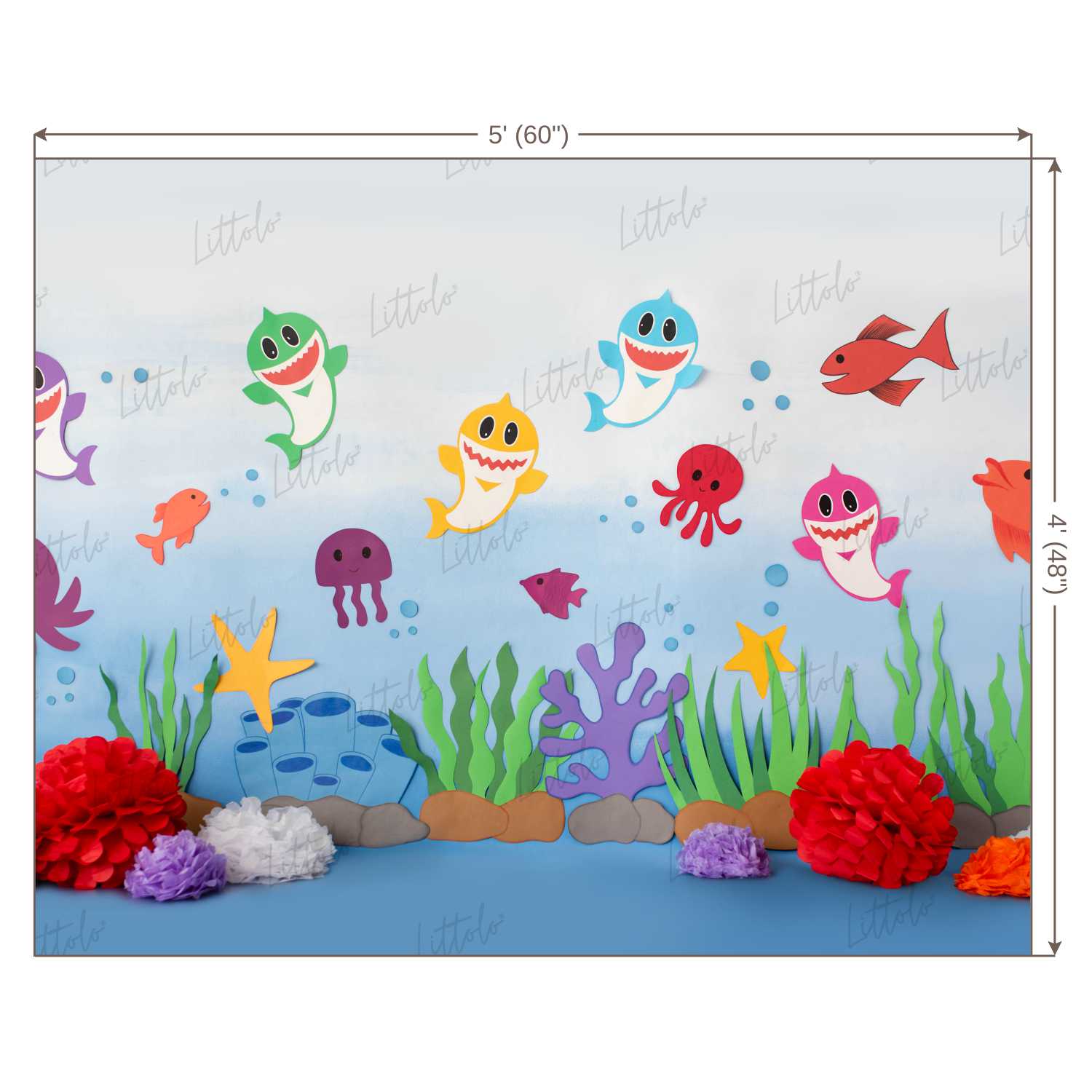 LB0287 Mermaid Theme Backdrop