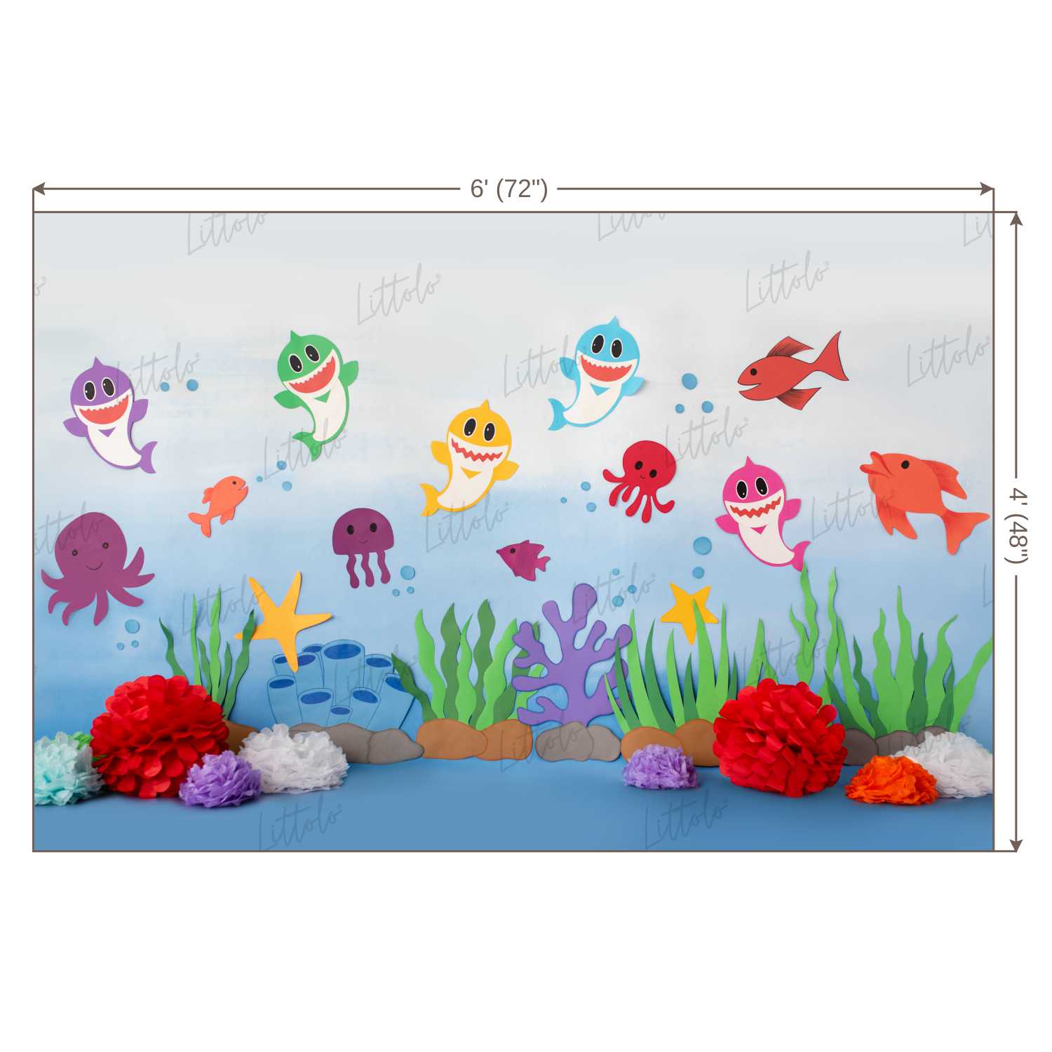 LB0287 Mermaid Theme Backdrop