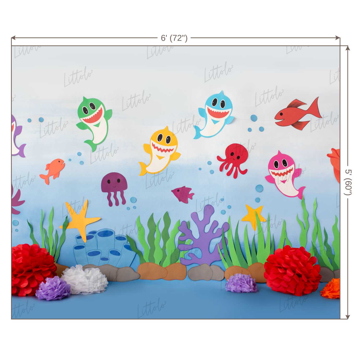 LB0287 Mermaid Theme Backdrop