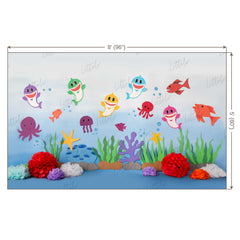 LB0287 Mermaid Theme Backdrop