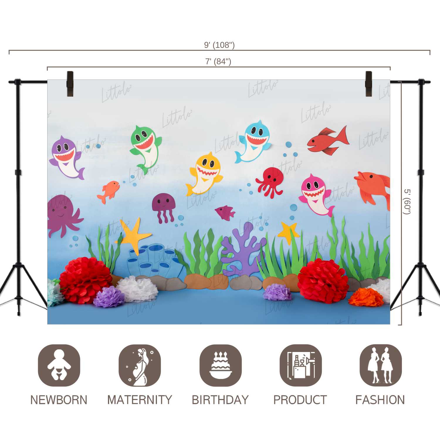 LB0287 Mermaid Theme Backdrop