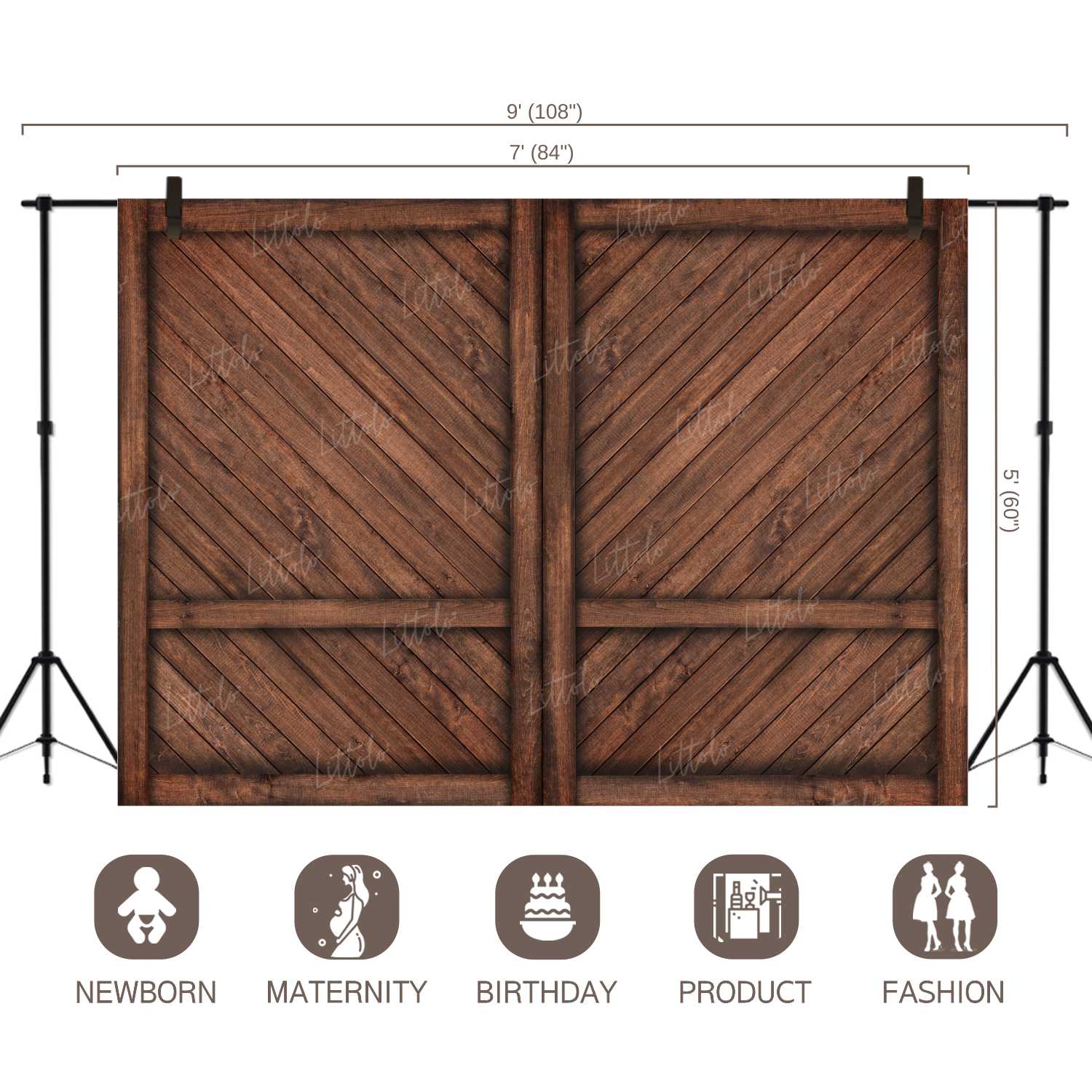 LB0289 Wooden Plank Door Backdrop