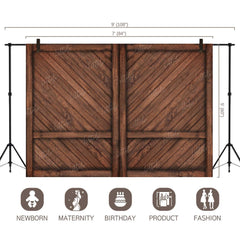 LB0289 Wooden Plank Door Backdrop