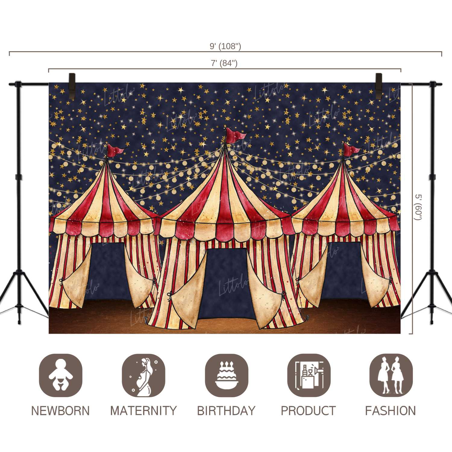 LB0296 Circus Theme Backdrop