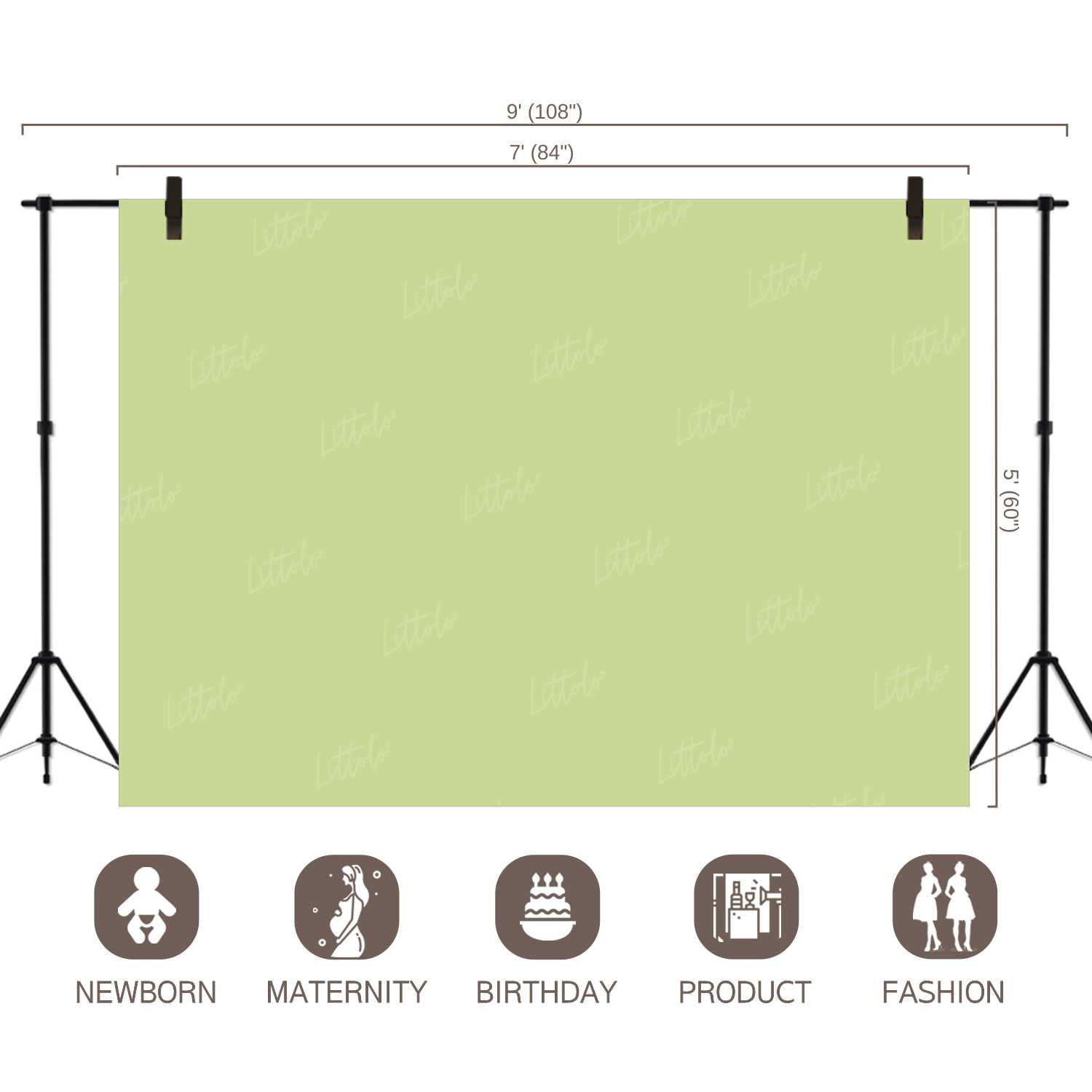 LB0302 Sweet Leaf Solid Cold Backdrop