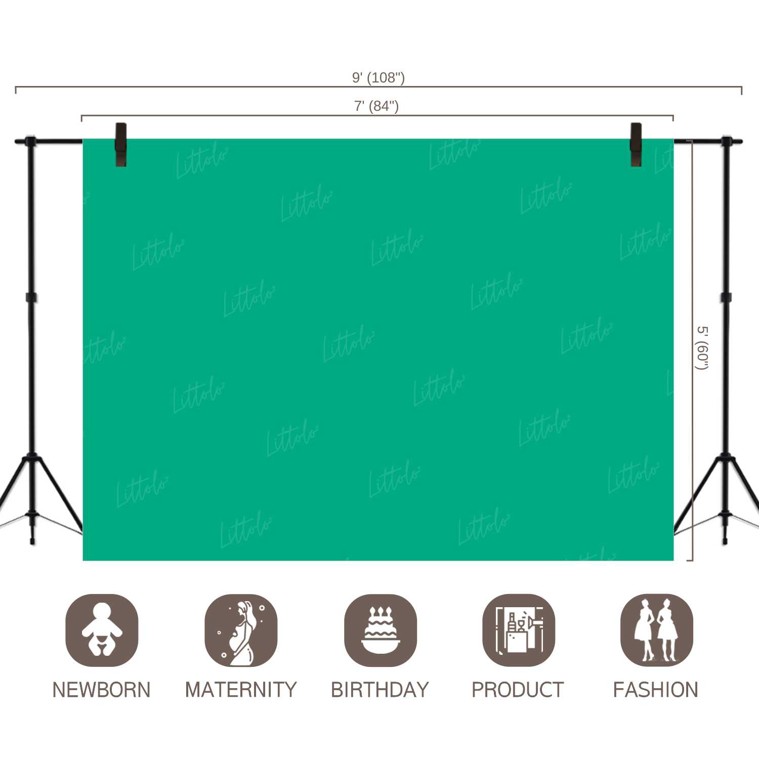 LB0306 Emerald Solid Cold Backdrop