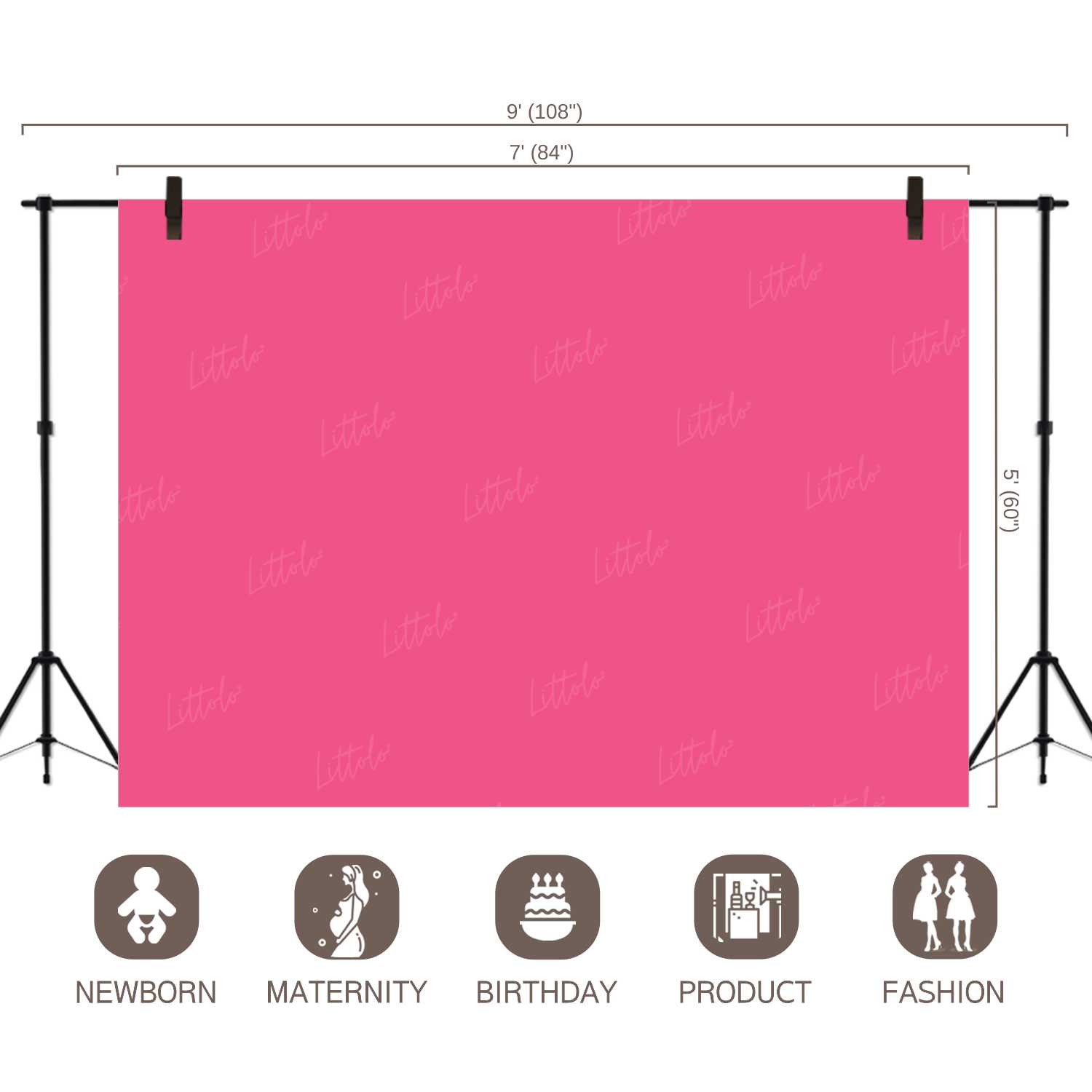 LB0317 Raspberry Solid Warm Backdrop