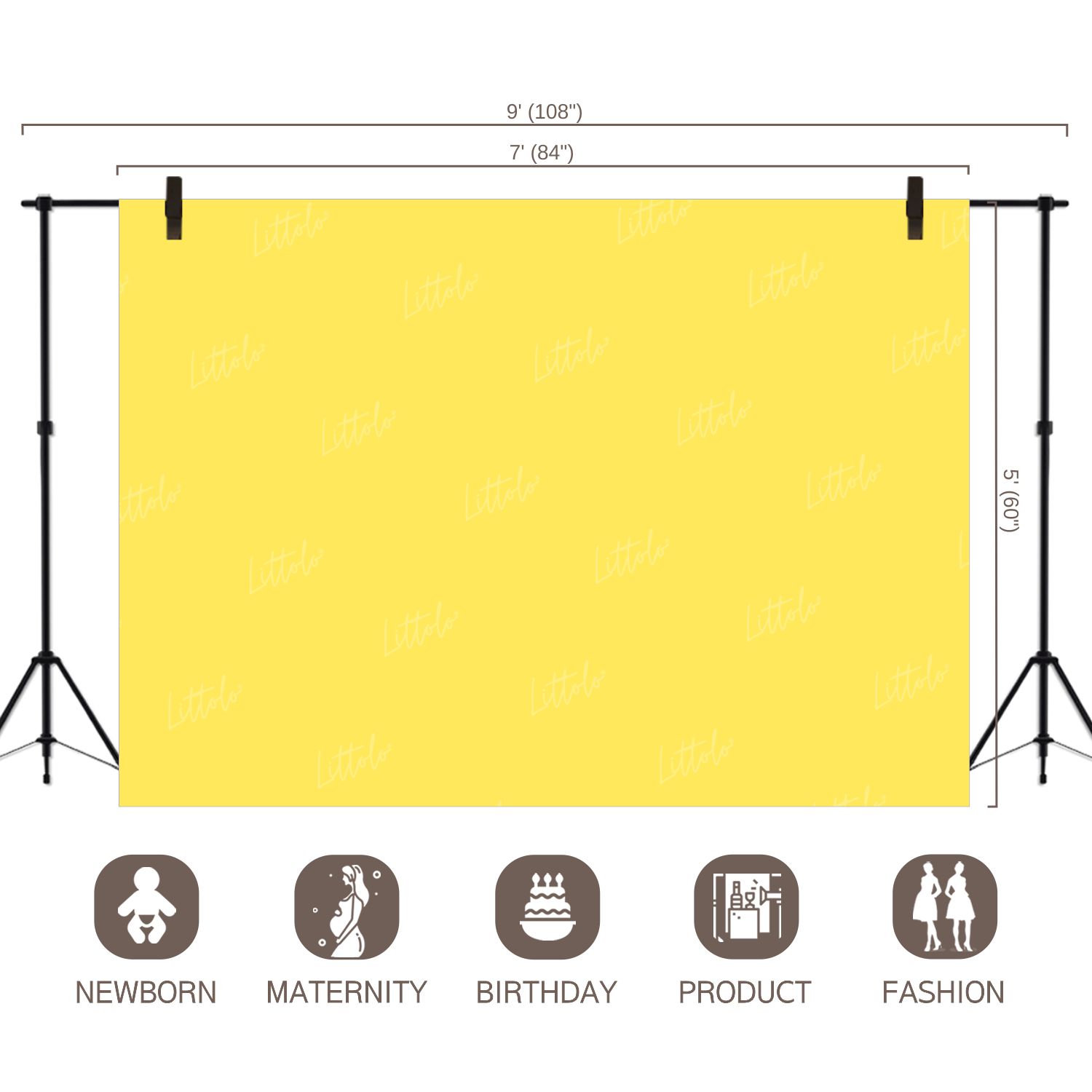 LB0331 Lemon Solid Warm Backdrop