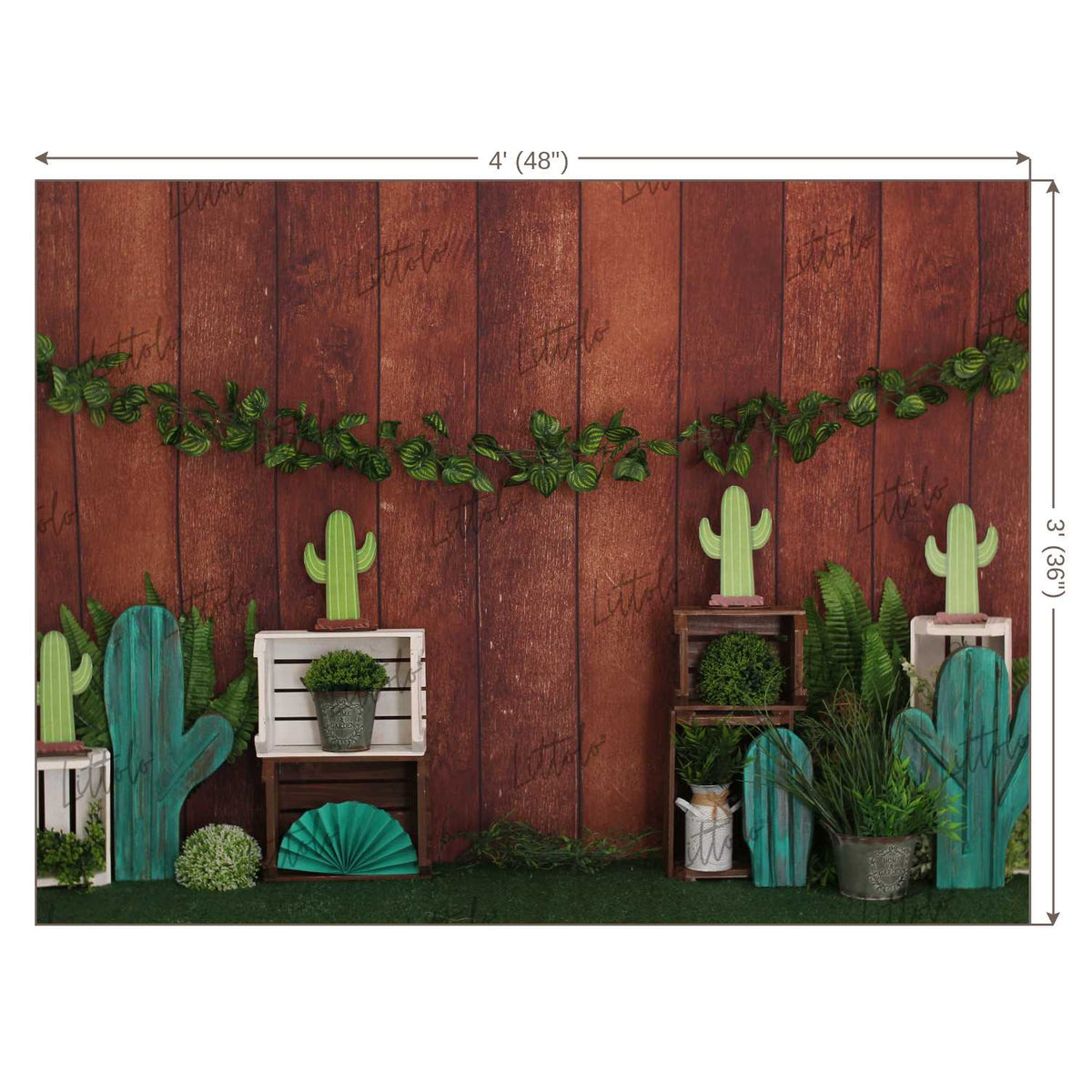 LB0335 Cactus Tapestry Plants Backdrops