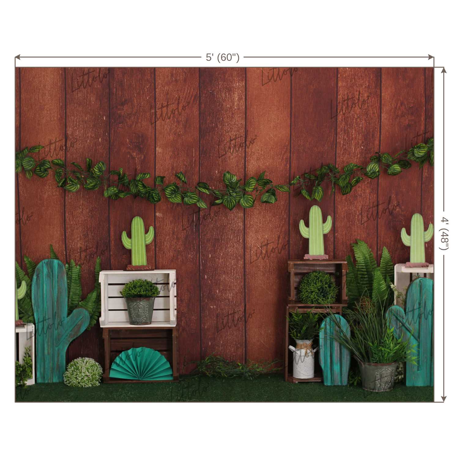 LB0335 Cactus Tapestry Plants Backdrops