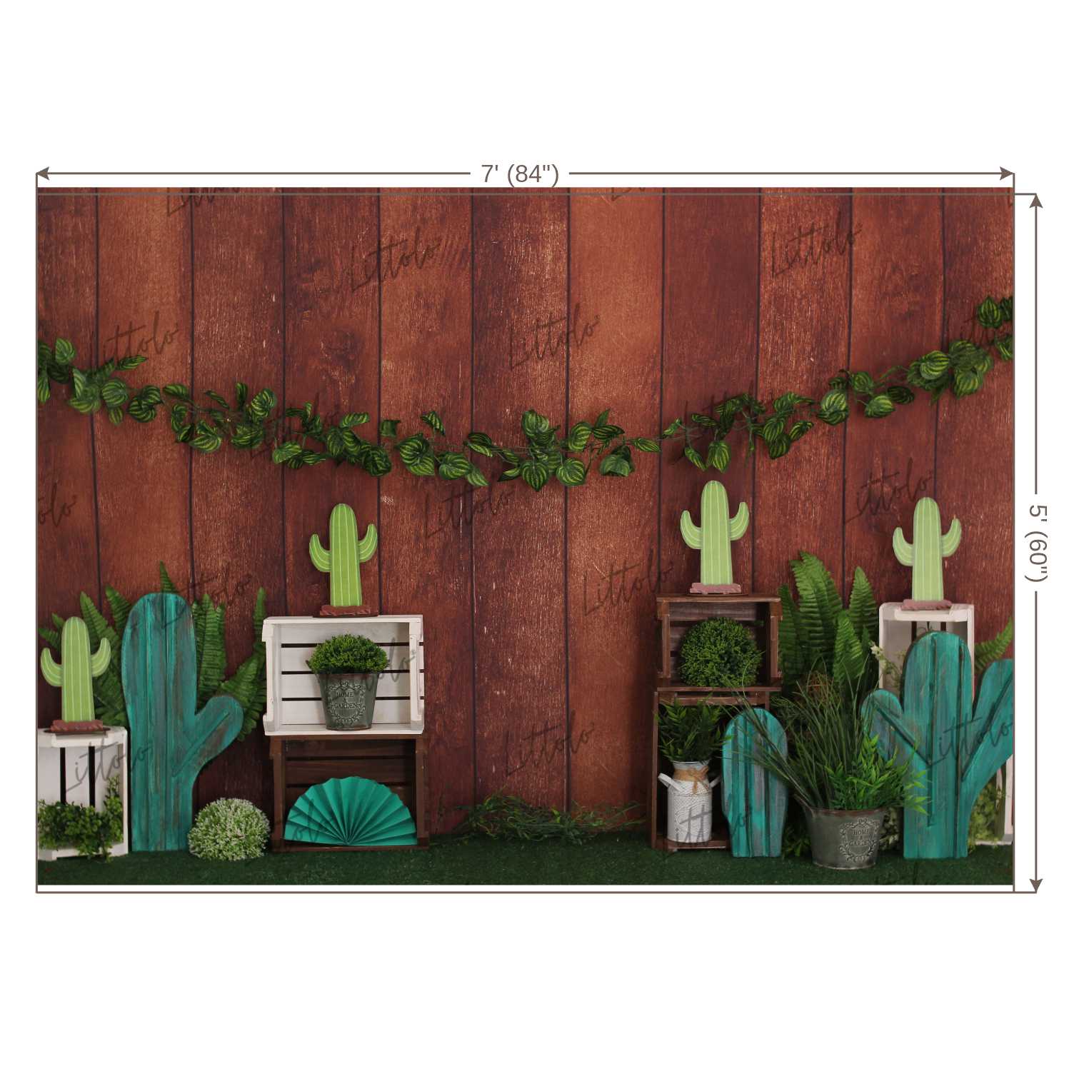 LB0335 Cactus Tapestry Plants Backdrops