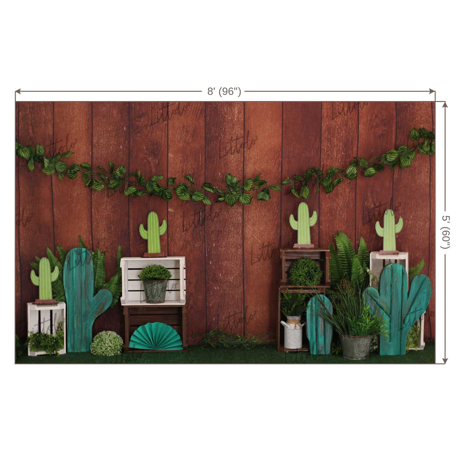 LB0335 Cactus Tapestry Plants Backdrops