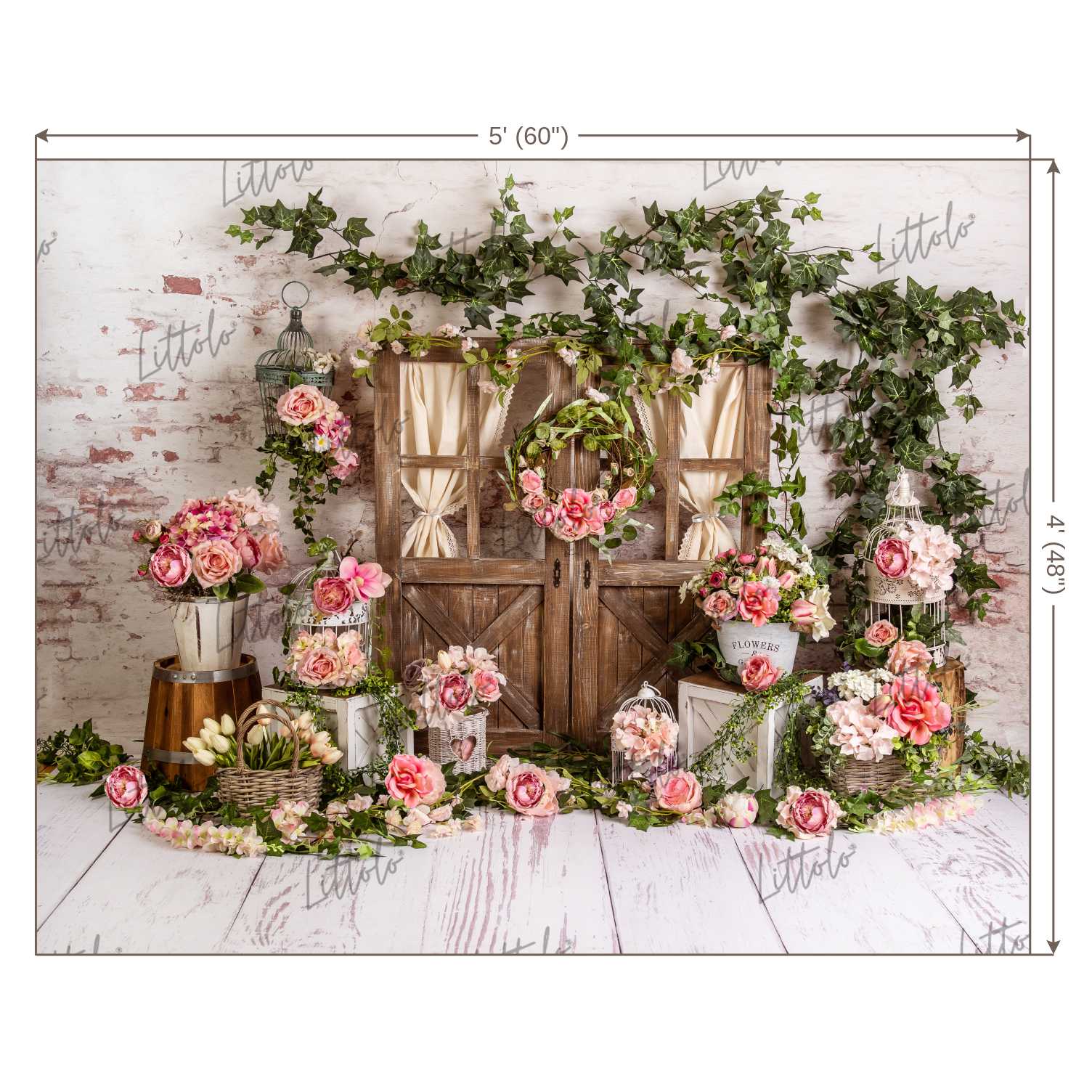 LB0337 Spring Peach Backdrop