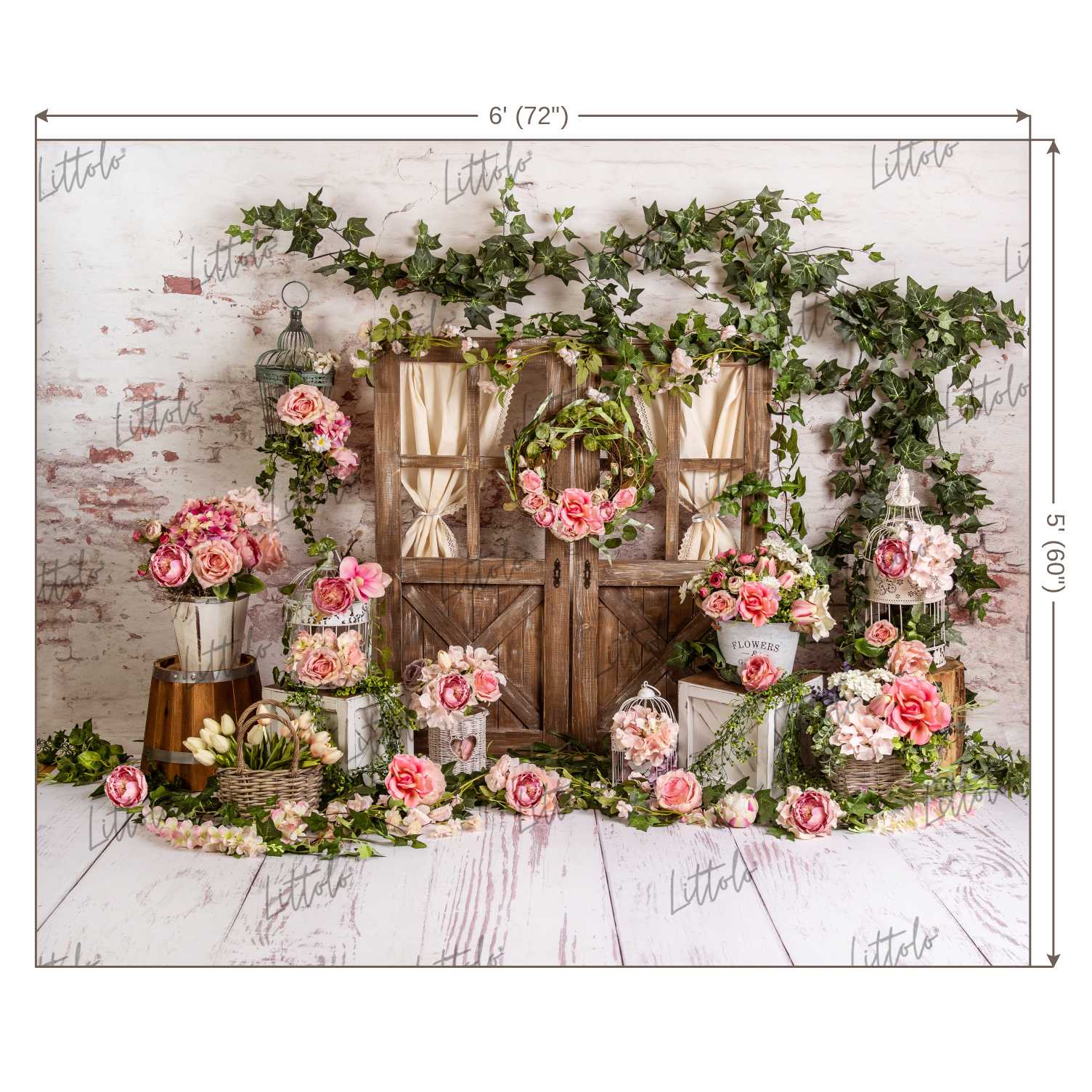 LB0337 Spring Peach Backdrop