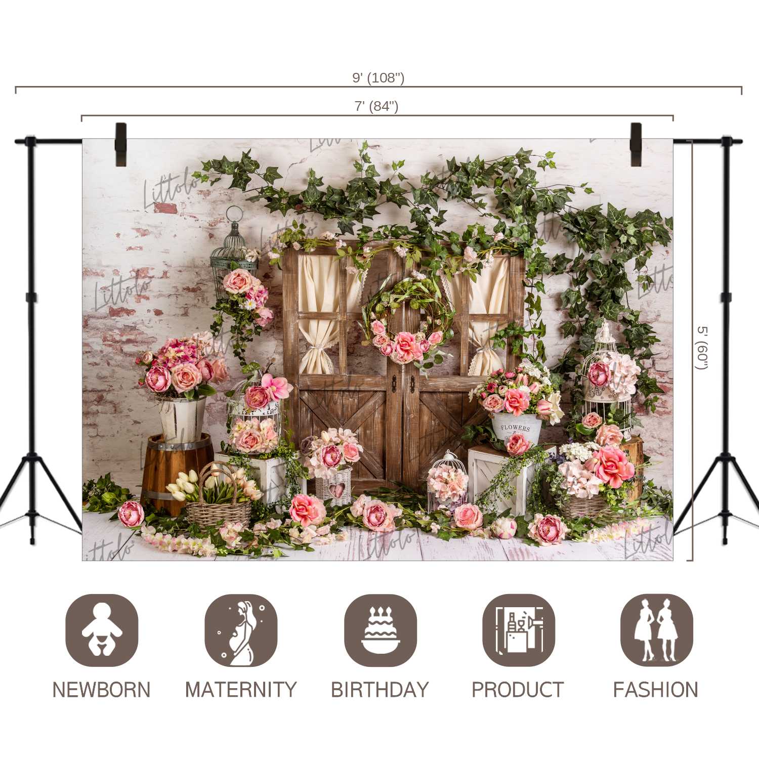 LB0337 Spring Peach Backdrop