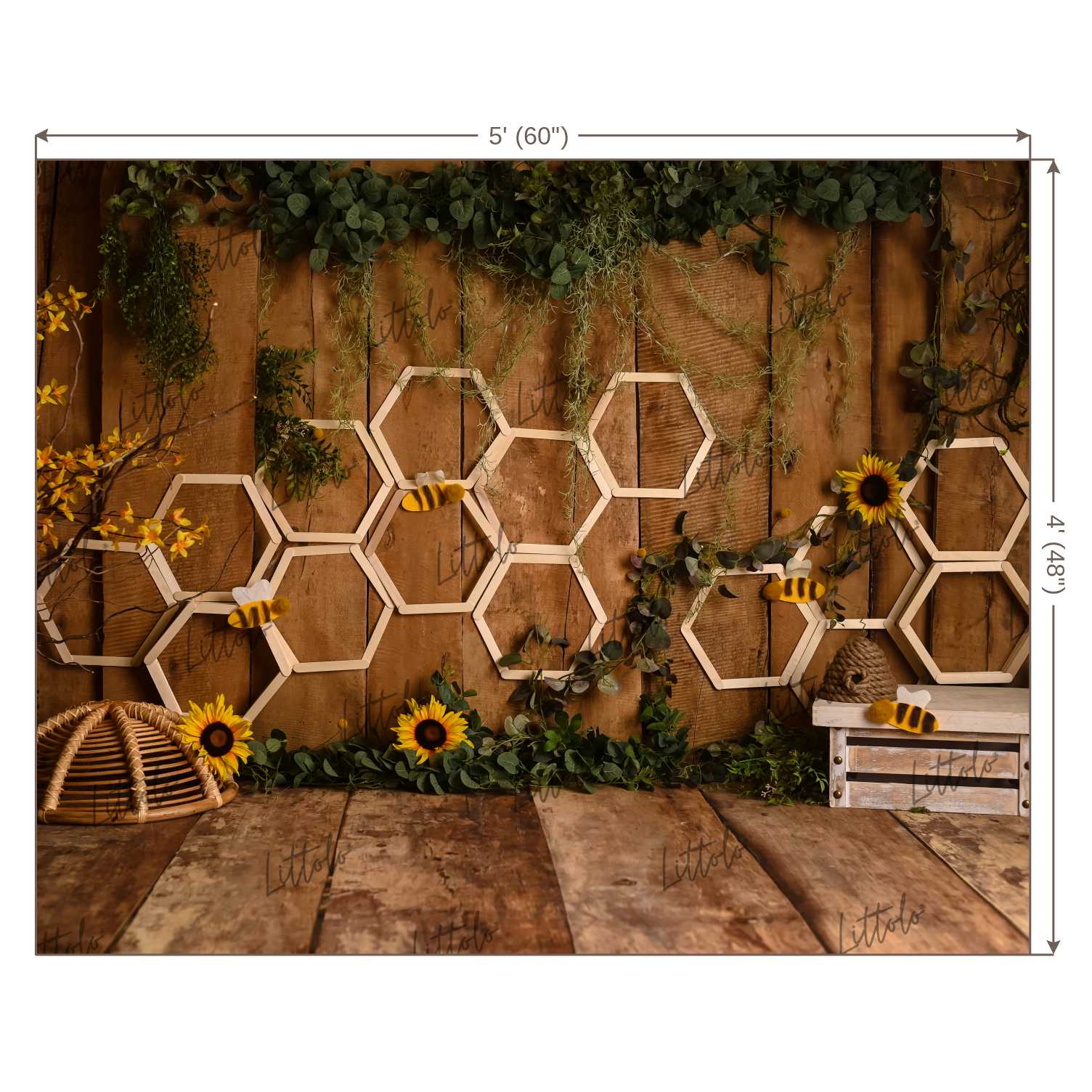 LB0339 Bumble Bee Summer Backdrop