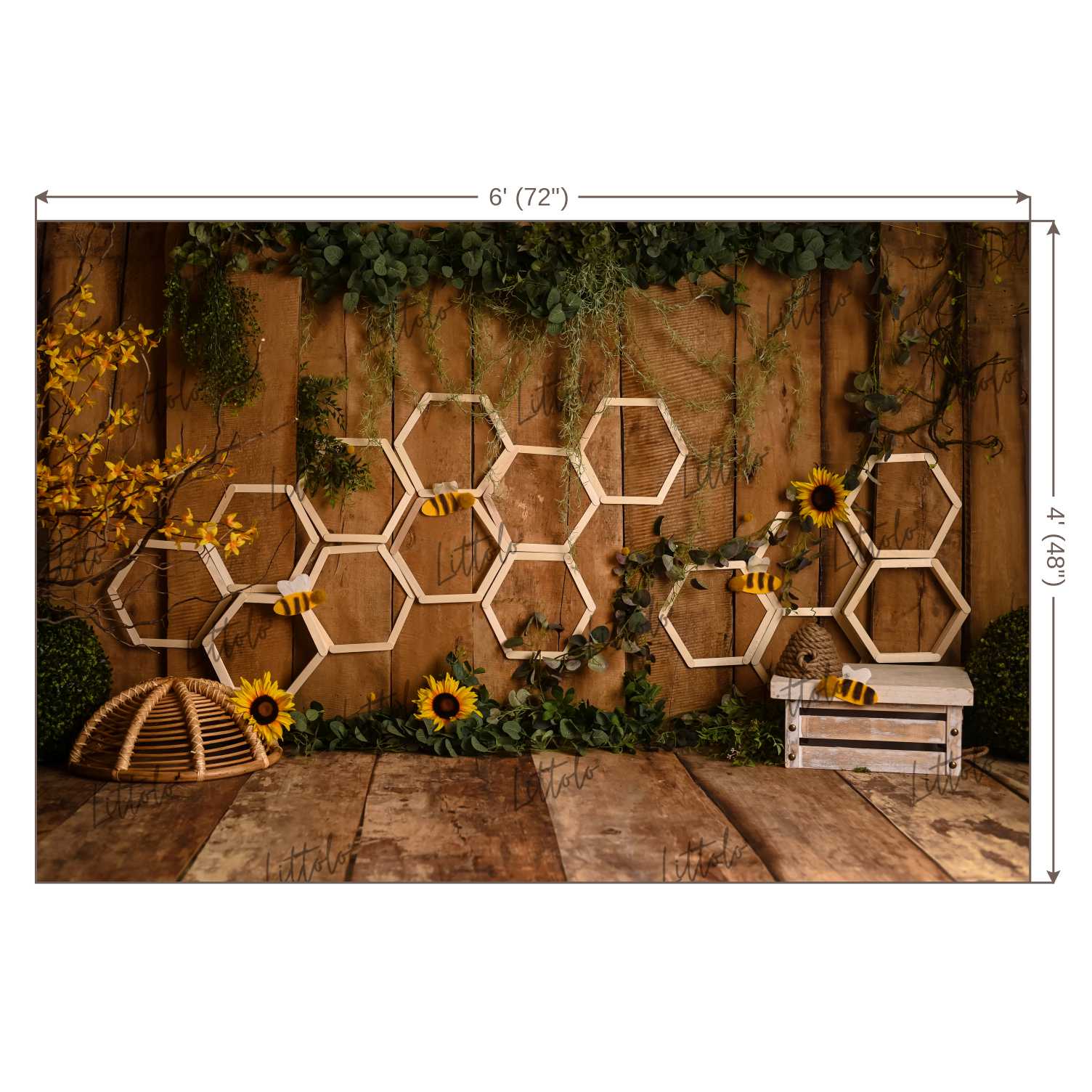 LB0339 Bumble Bee Summer Backdrop